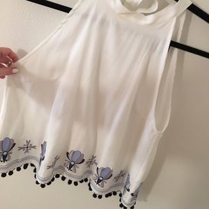 Embroidered Tank Top/ Halter- Francesca’s